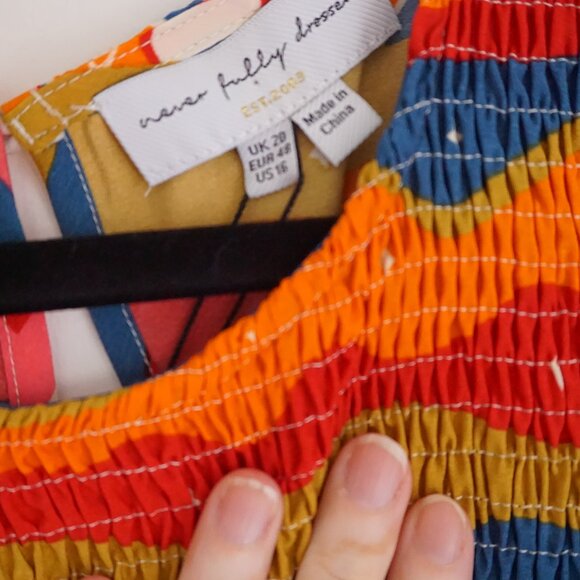 Never Fully Dressed Multicolor Smocked Long Sleeve Arabian Sky Maxi Dress 16 - Picture 7 of 12